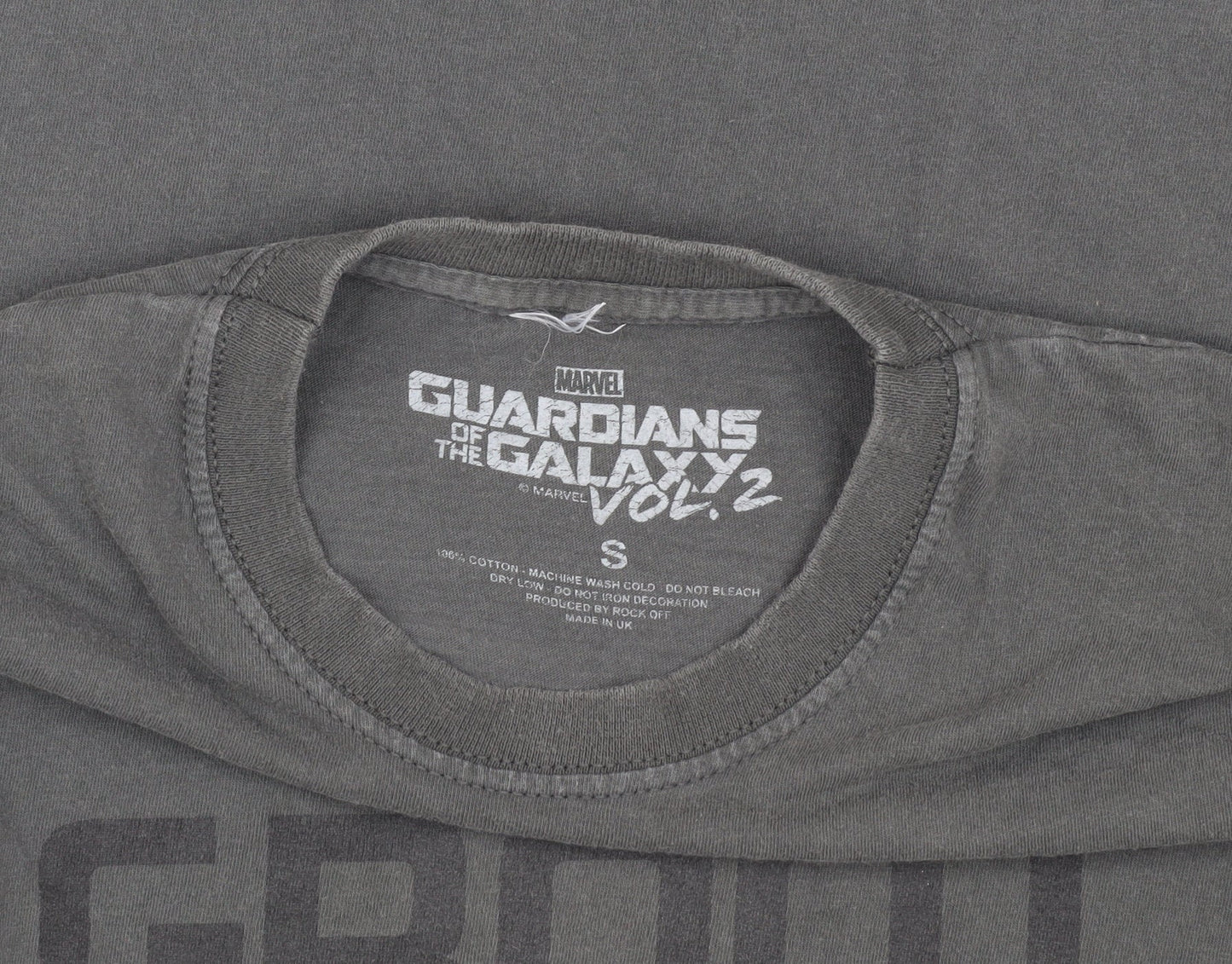 Rock Off Men's Grey Groot T-Shirt, Size S, Movie Theme