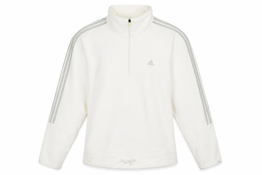 Adidas Women's White 1/4 Zip Sweatshirt, Size 14