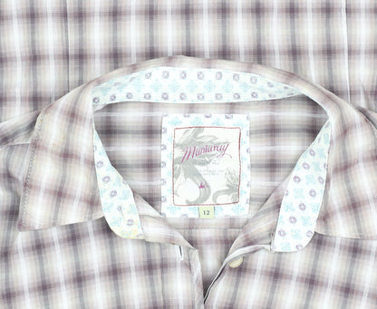 Close-up detail of Mantaray Women's Multicoloured Plaid Button-Up Shirt 12