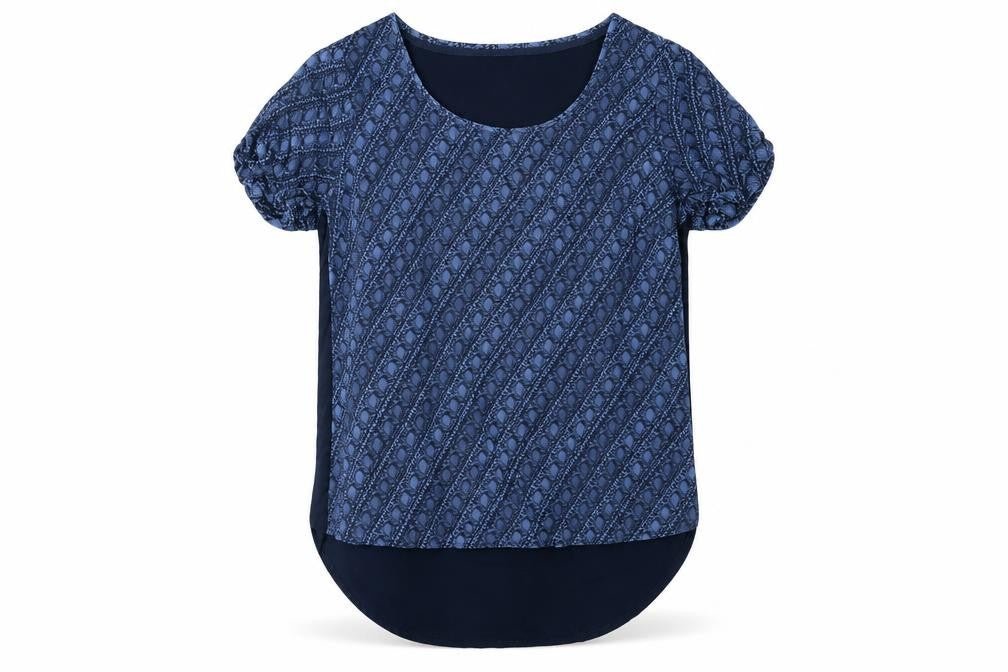 FatFace Women's Blue Geometric T-Shirt Size 8