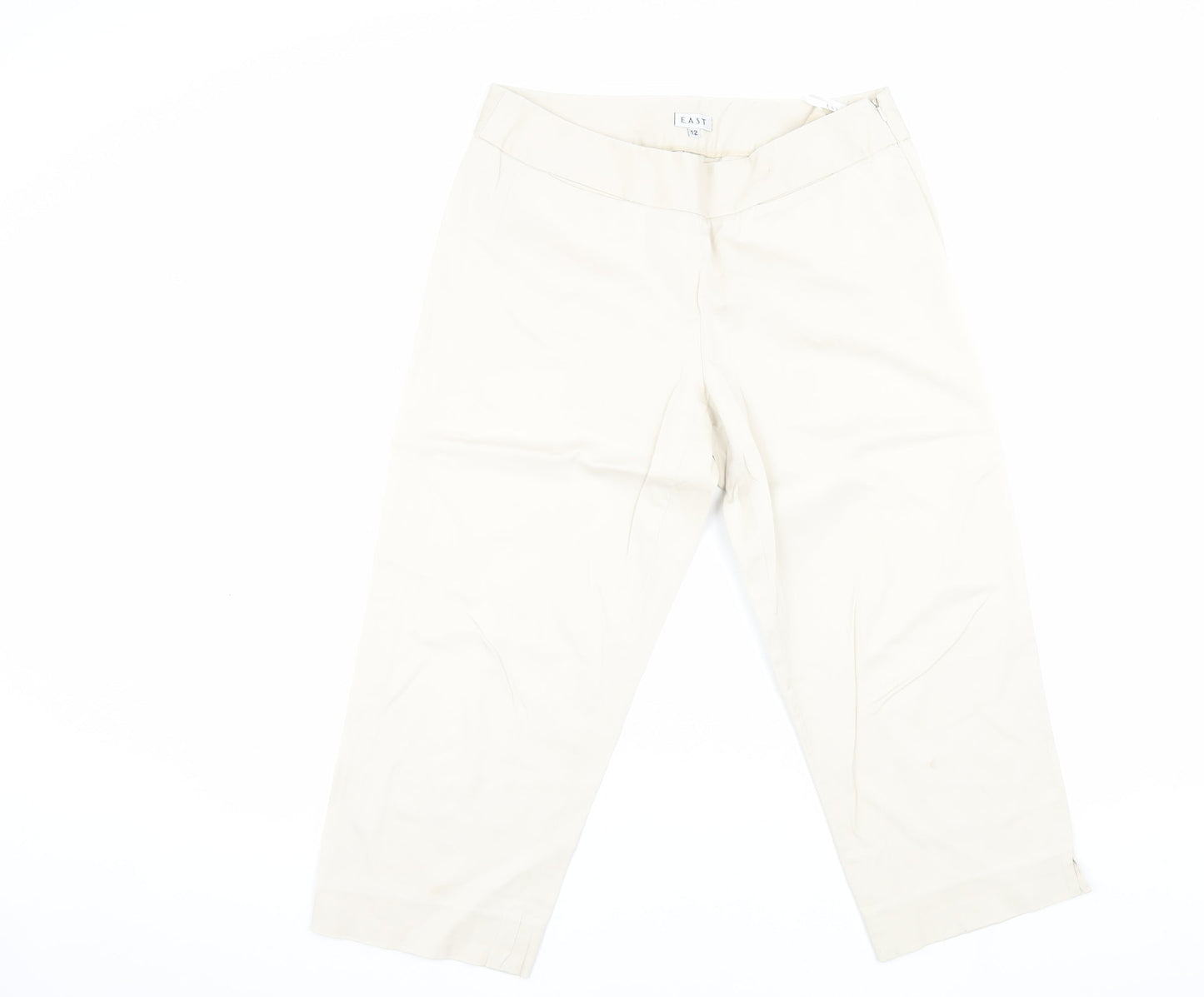 East Women's Beige Cropped Trousers Size 12