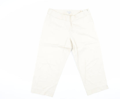 East Women's Beige Cropped Trousers Size 12