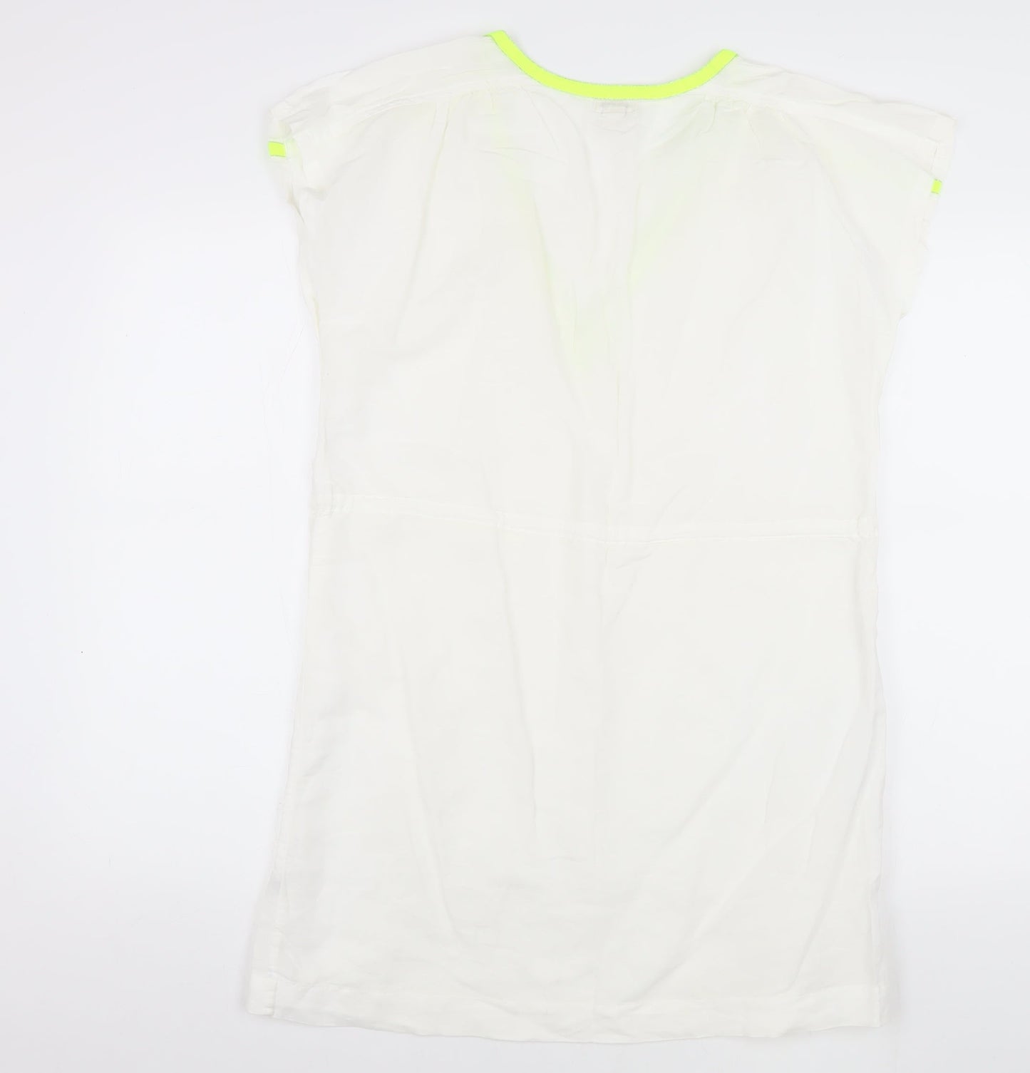 J.Crew Women's White Shift Dress, Size S, Linen Blend