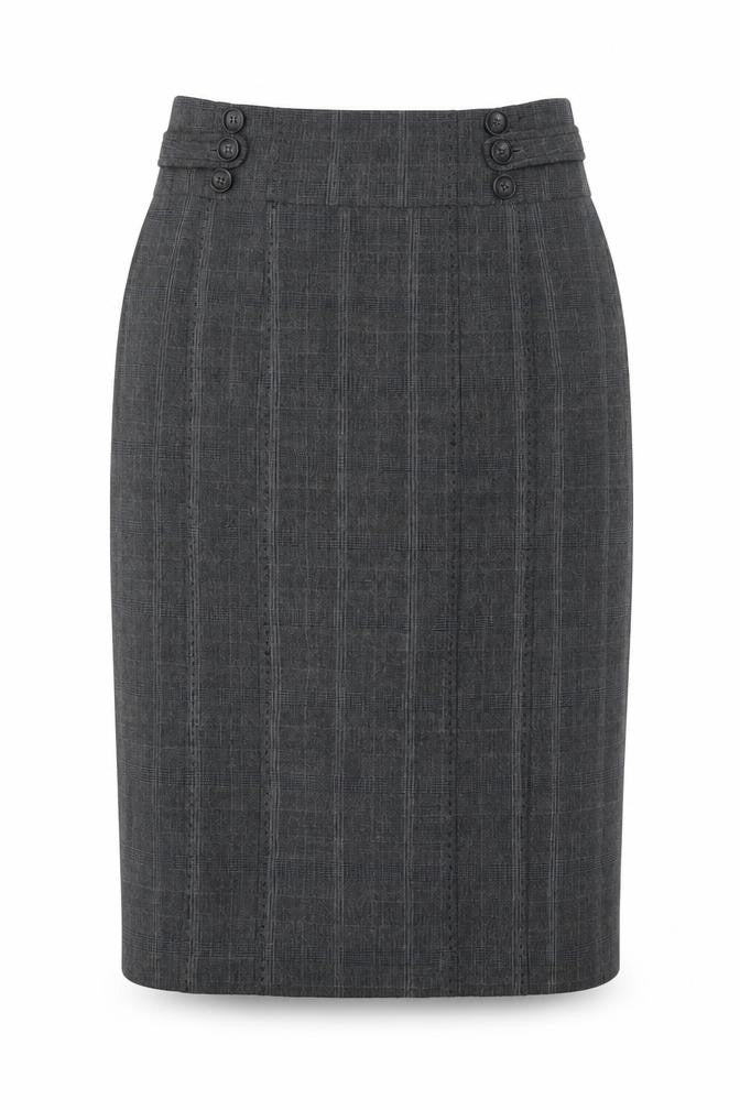 Next Women's Grey Check Pencil Skirt, Size 10