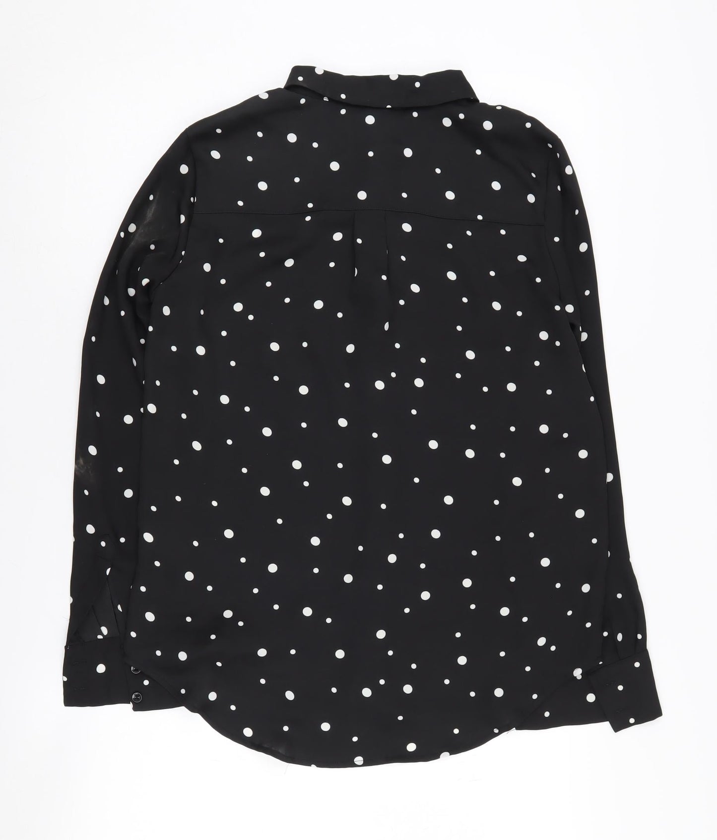 H&M Women's Black Polka Dot Long Sleeve Blouse