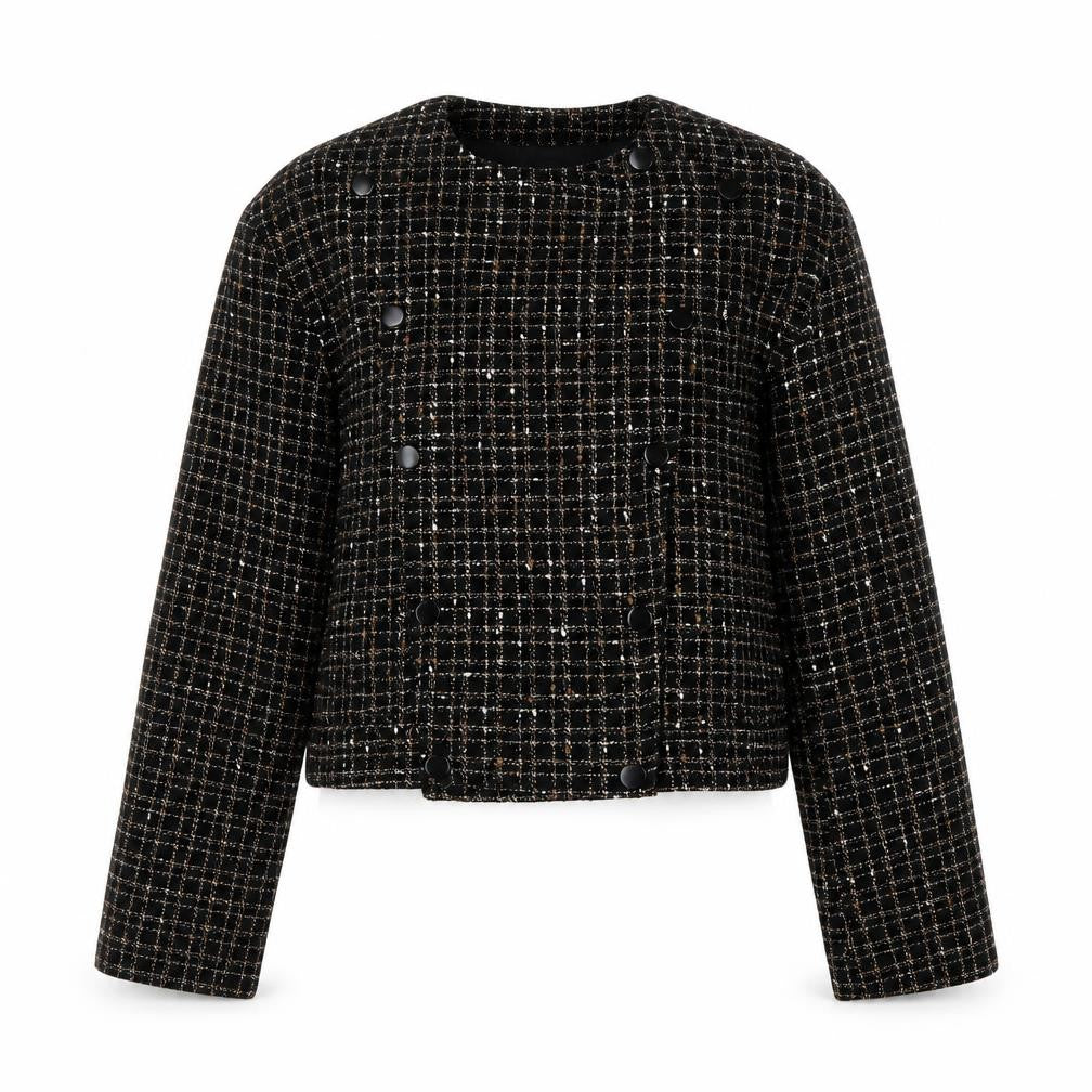 Marks & Spencer Women's Black Check Tweed Jacket