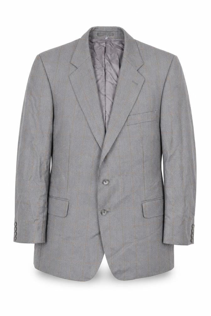 Magee Men's Grey Striped Blazer, Regular Fit, Size 44R