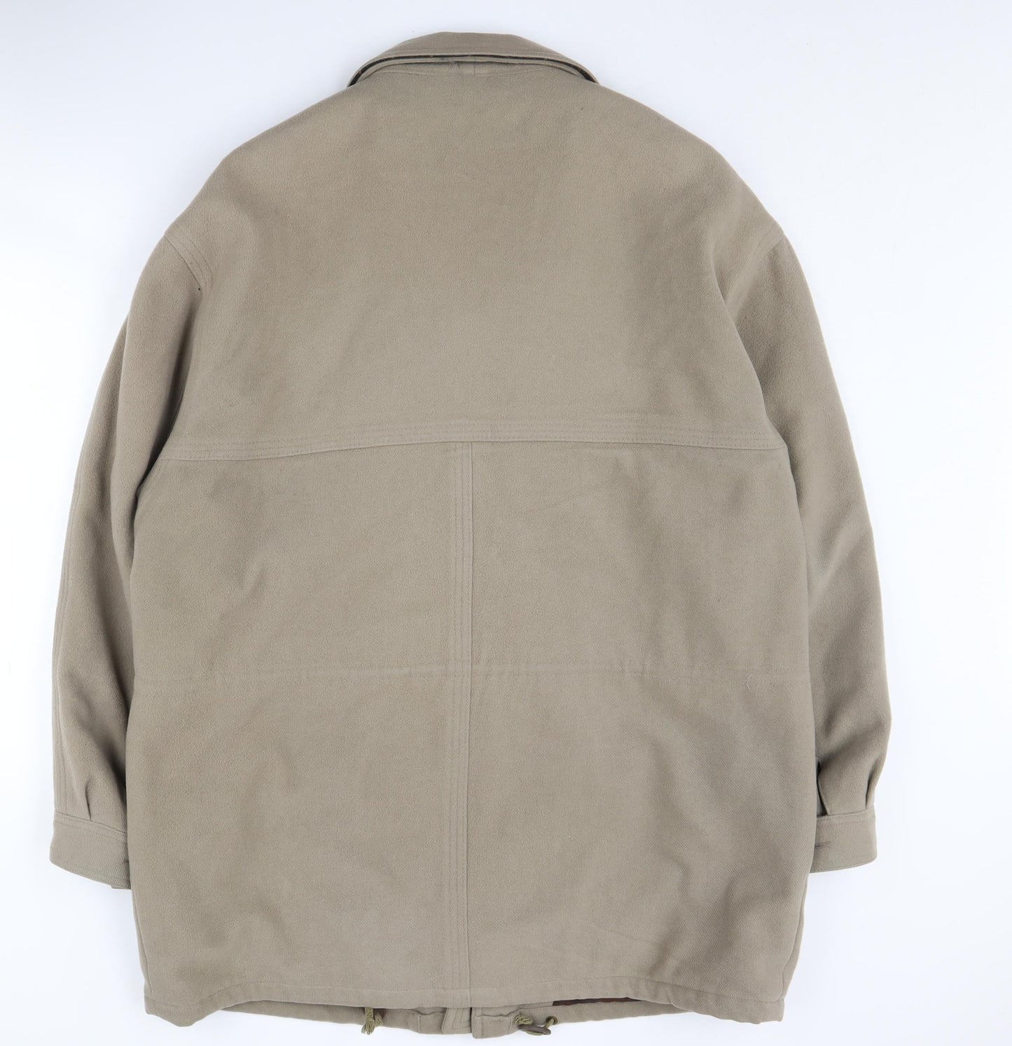 Bugatti Men's Beige Wool Mid-Length Coat, Size 42
