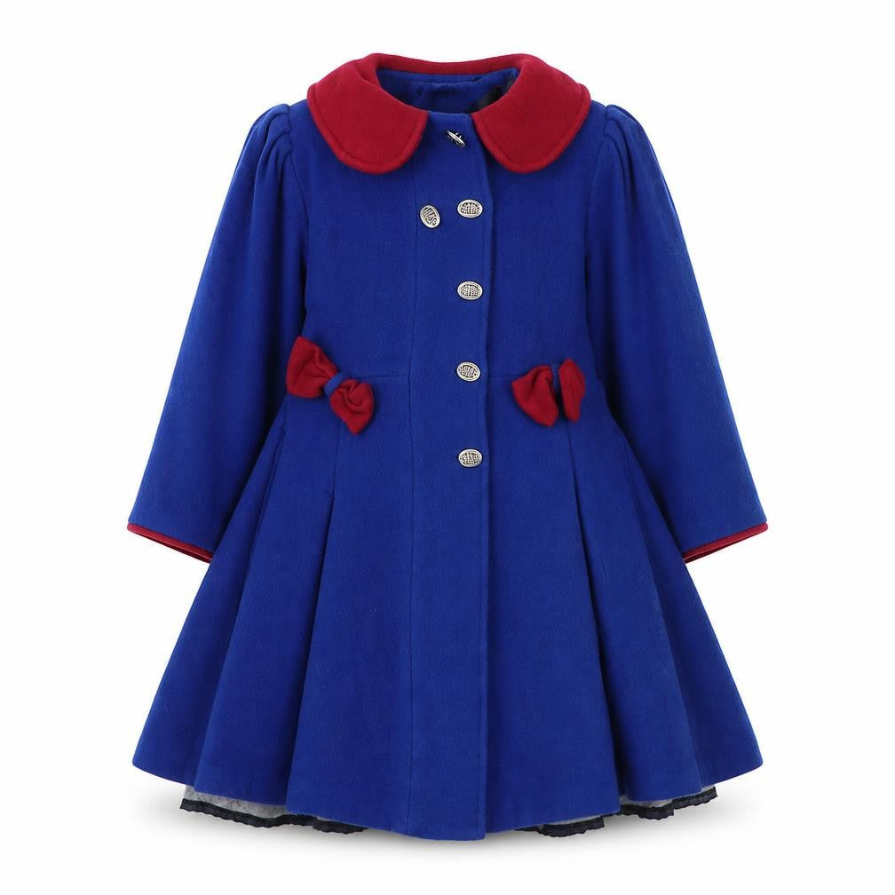 O.K. Company Girls Blue Basic Coat 8-9 Years