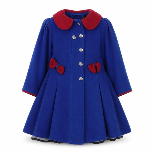 O.K. Company Girls Blue Basic Coat 8-9 Years