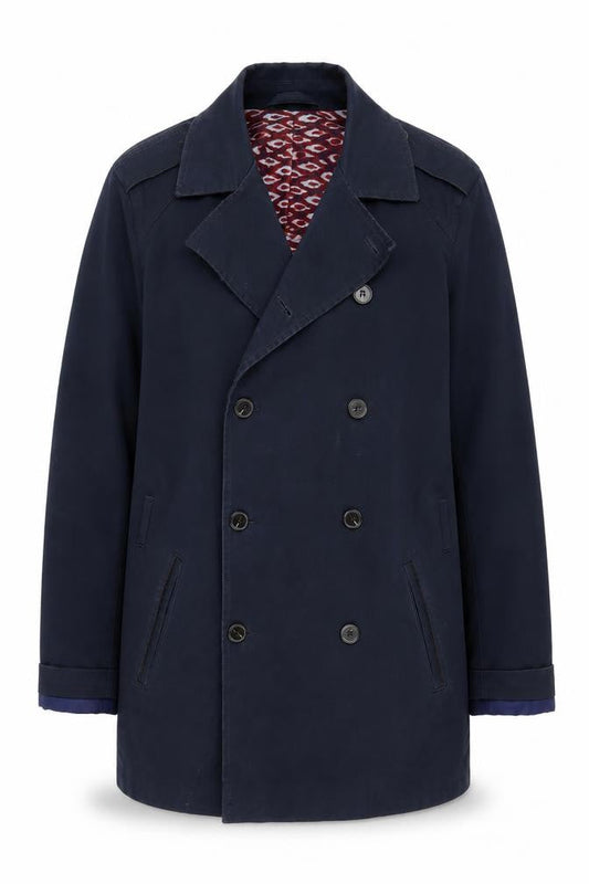 River Island Men's Blue Cotton Coat - Size L