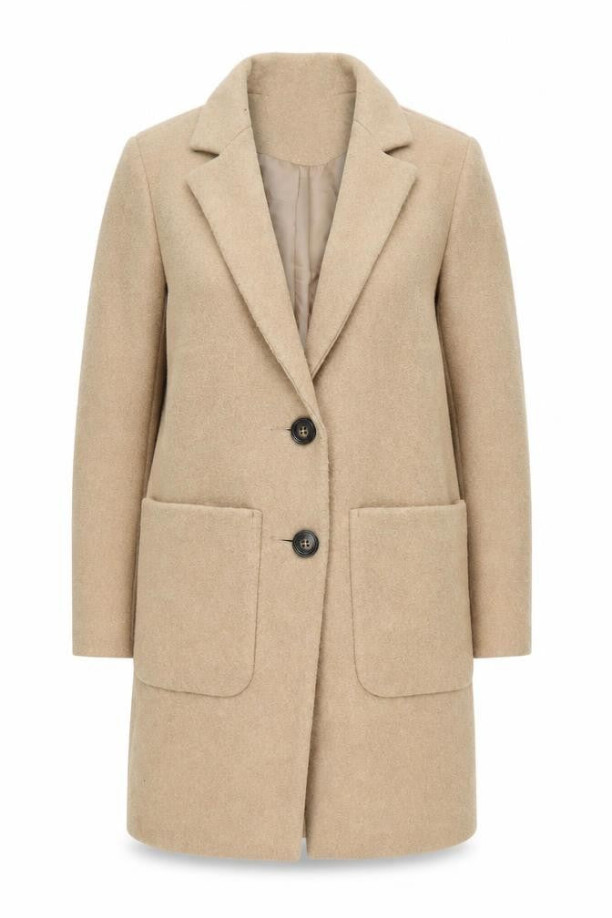 New Look Beige Petite Overcoat, Women Size 6