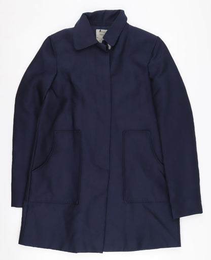 Zara Women's Blue XS Mid-Length Coat Cotton Blend