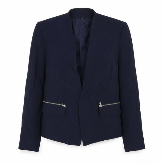 Mango Women's Blue Blazer Jacket, Large, Regular Fit
