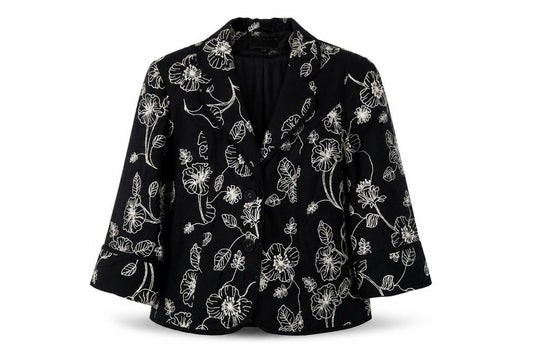 CC Women's Black Floral Blazer Size 14
