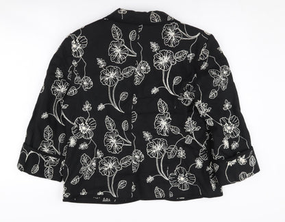 Country Casuals Women's Black Floral Blazer Size 14