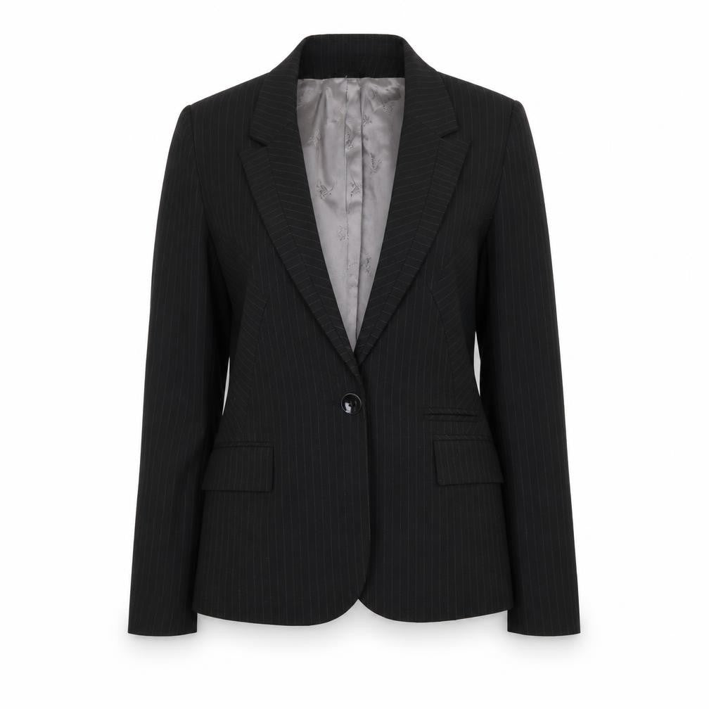 Oasis Women's Black Pinstripe Blazer Size 12