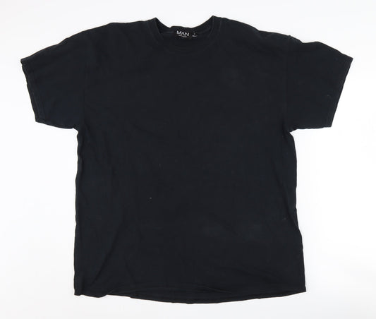 boohooMAN Black Graphic Print T-Shirt Men S