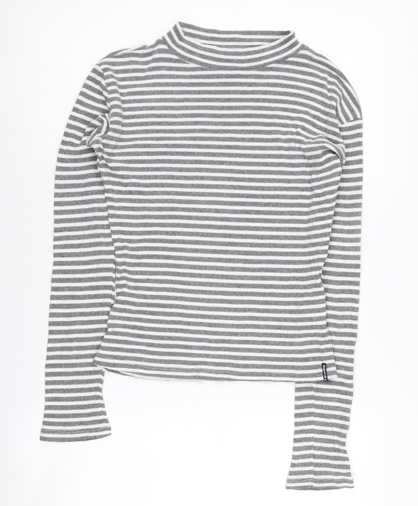 Superdry Women’s Grey Striped High Neck Top Size S