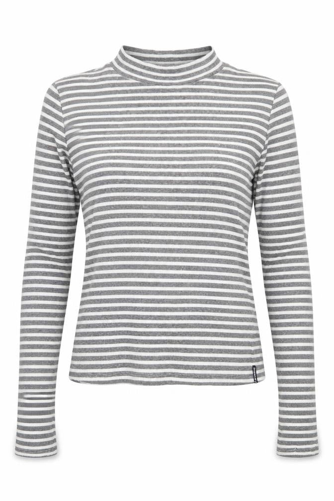 Superdry Women’s Grey Striped High Neck Top Size S