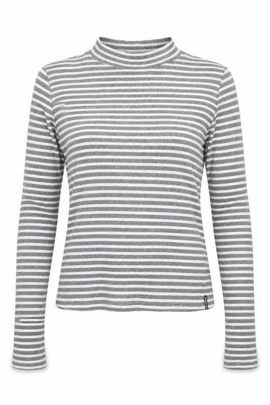 Superdry Women’s Grey Striped High Neck Top Size S