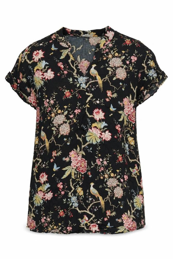 H&M Women's Black Floral Blouse Size 14