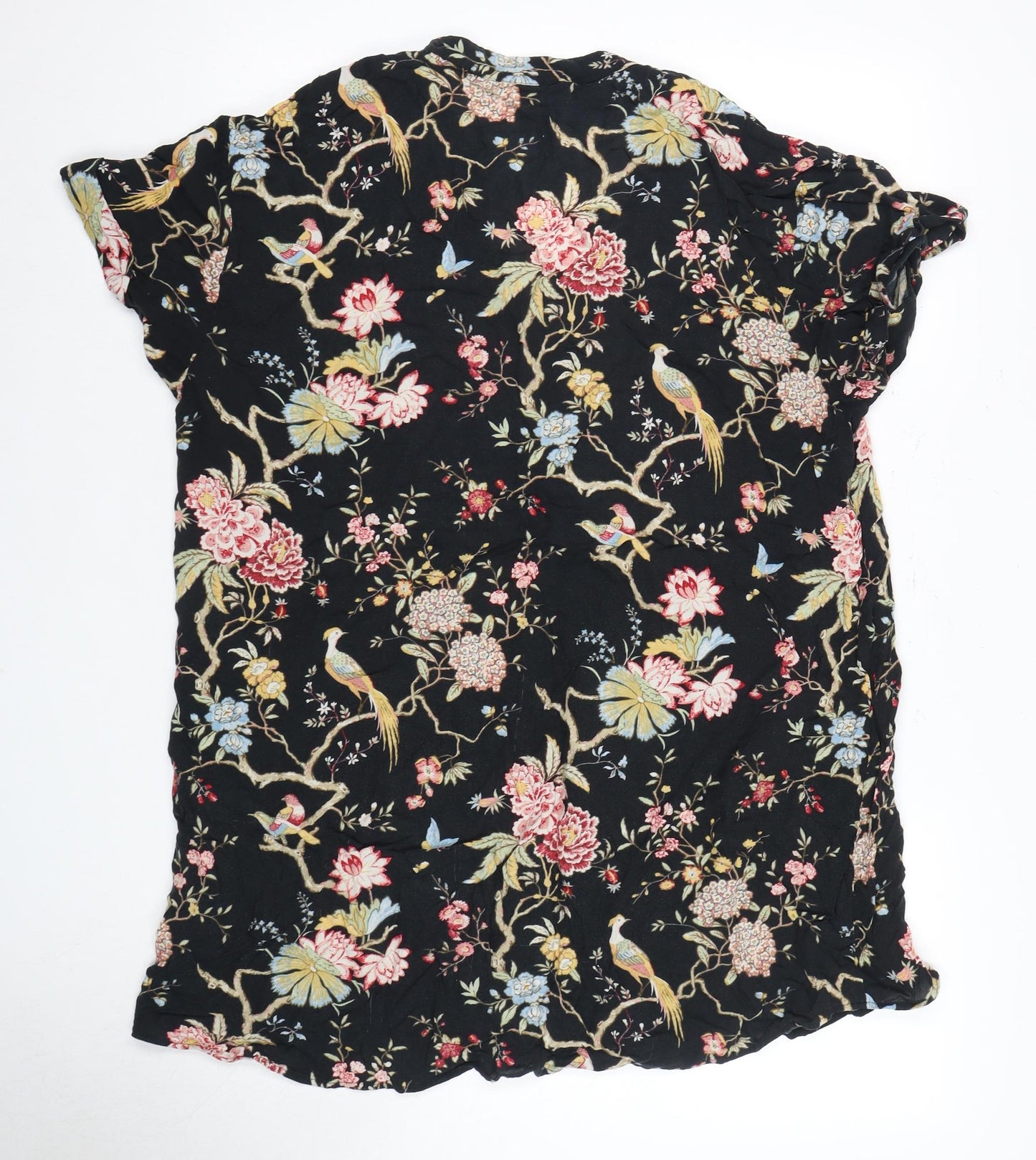 H&M Women's Black Floral Blouse Size 14