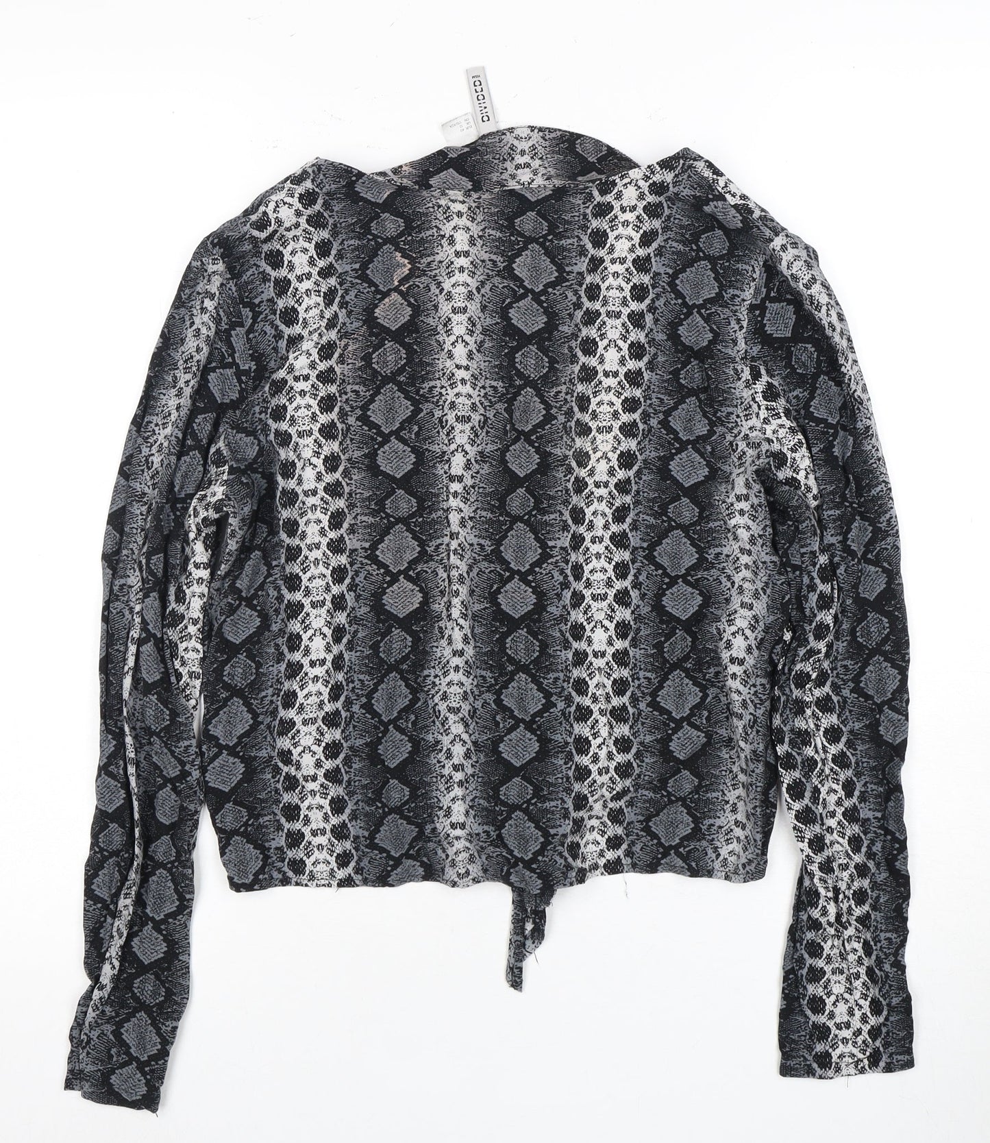H&M Women’s Black Animal Print Tunic Blouse, Size 12