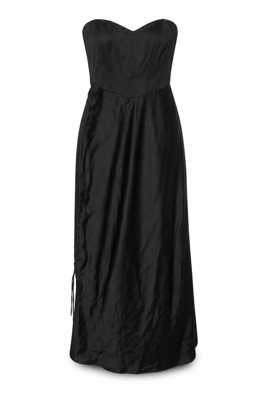 Zara Women's Black Long Dress, Size 12, Zip Closure