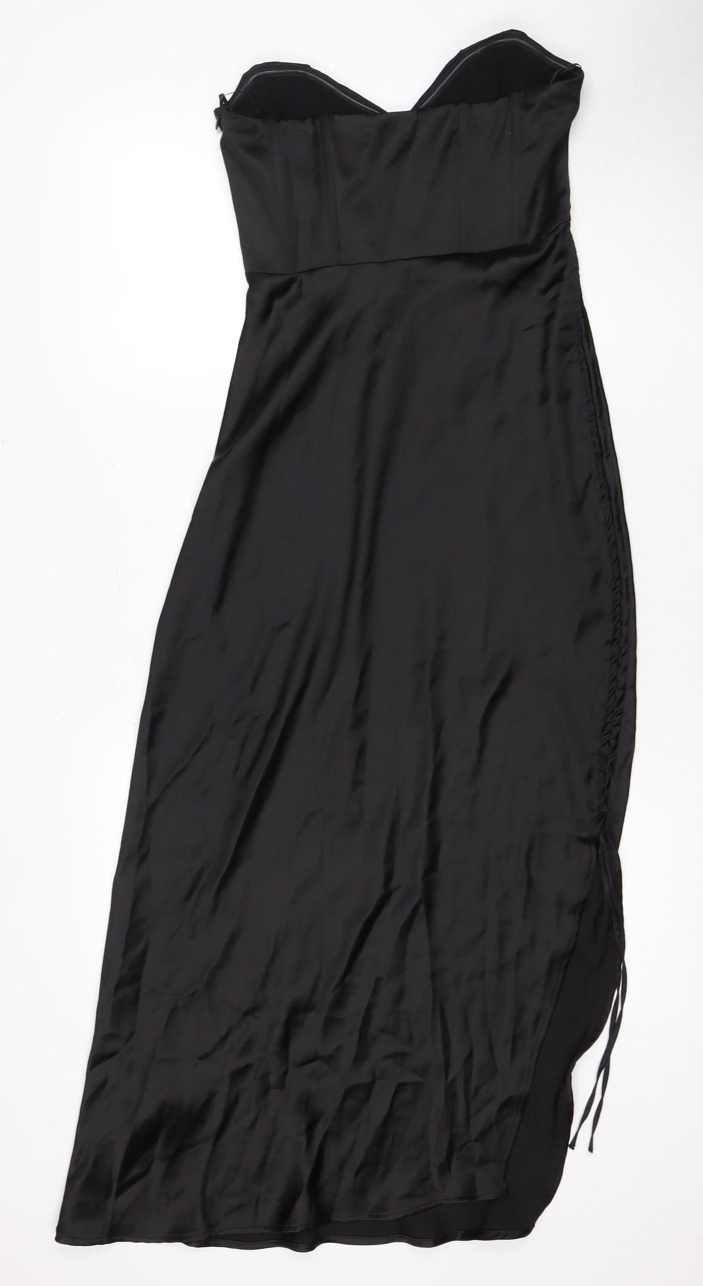 Zara Women's Black Long Dress, Size 12, Zip Closure