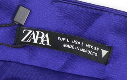 Zara Women's Blue Midi Slip Dress, Size L, Party Style