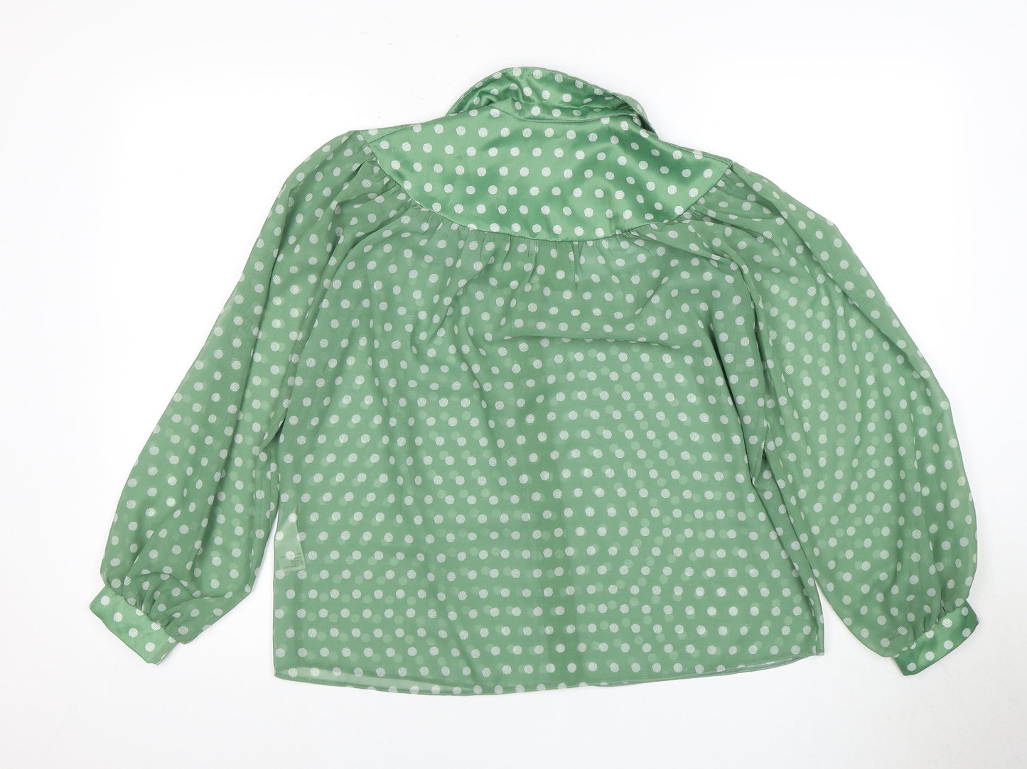 Topshop Women's Green Polka Dot Blouse Size 6