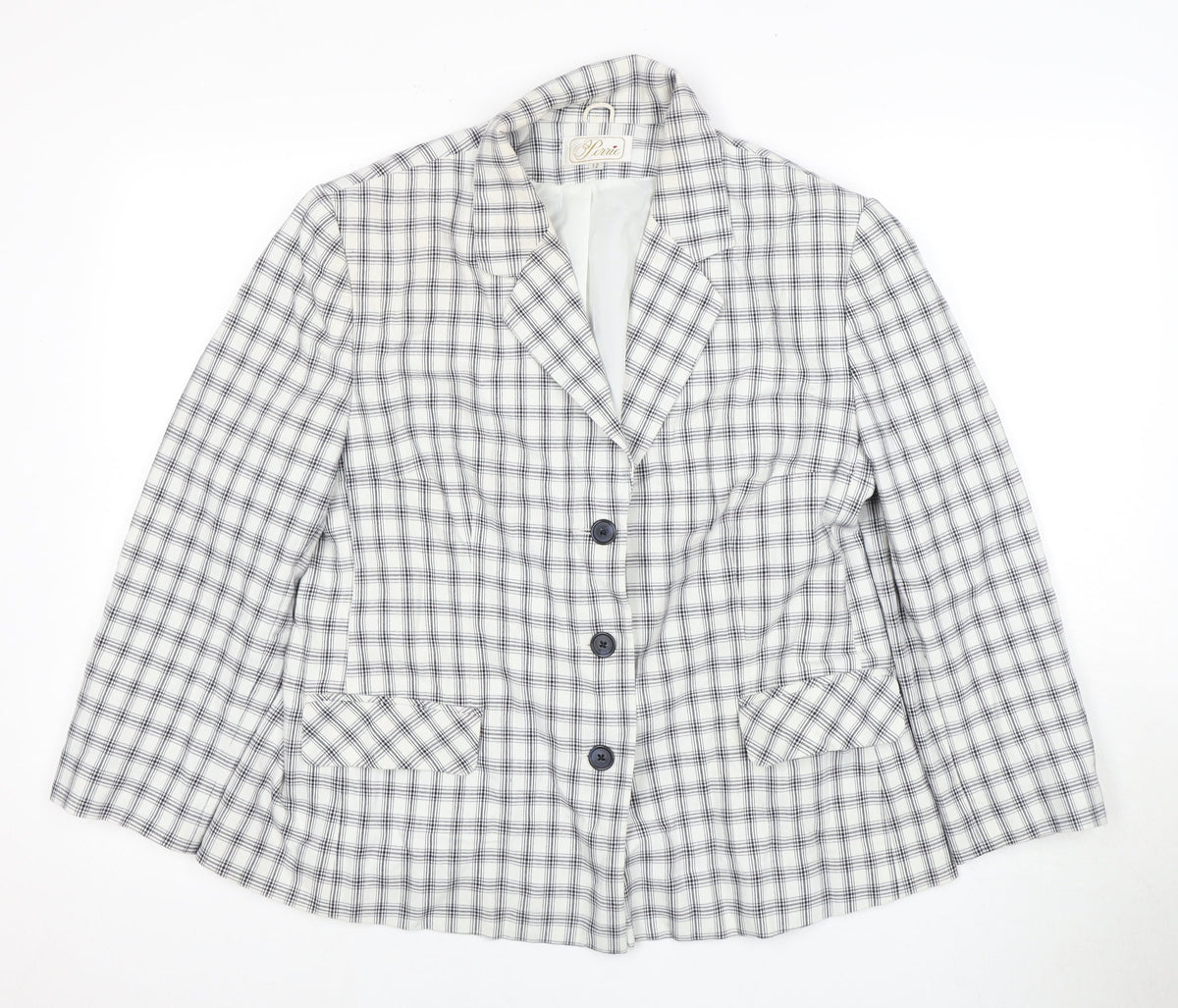 Pearle Women's Multicoloured Checked Blazer Jacket Size 12