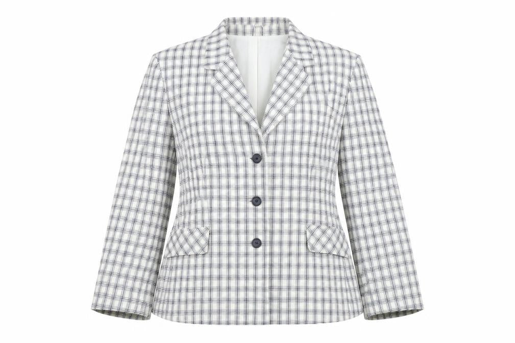 Pearle Women's Multicoloured Checked Blazer Jacket Size 12