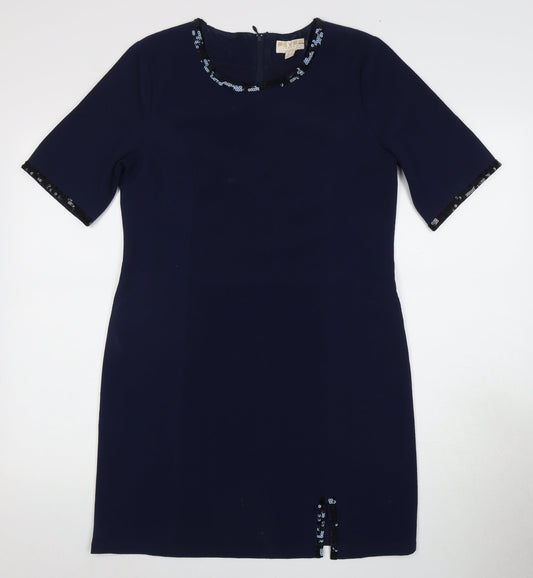 Fever London Blue Sheath Party Dress Size 12