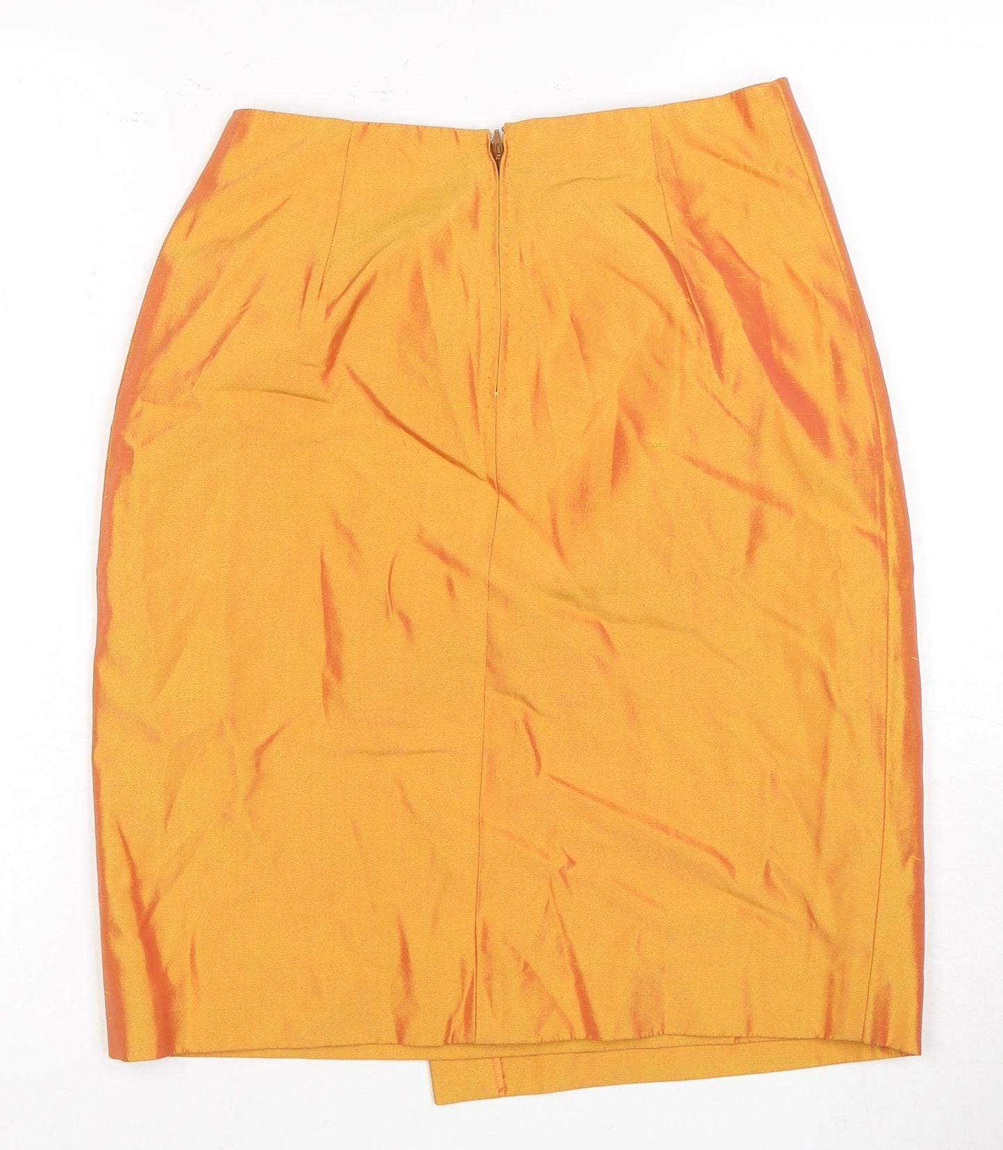Mila Schön Women's Orange 14 Pencil Skirt