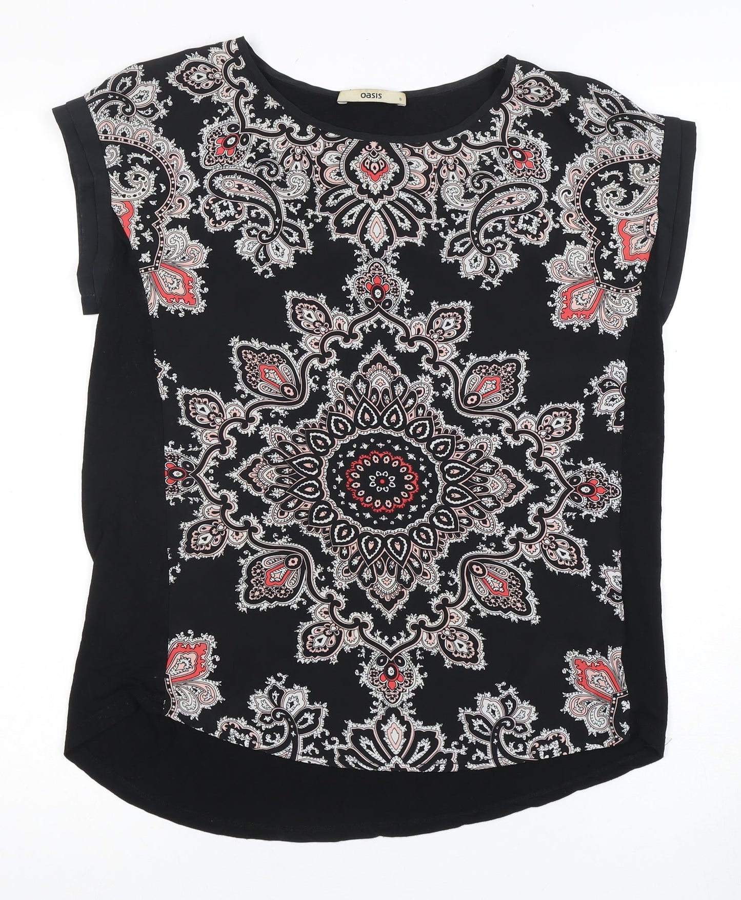 Oasis Women's Black Paisley Blouse S Casual