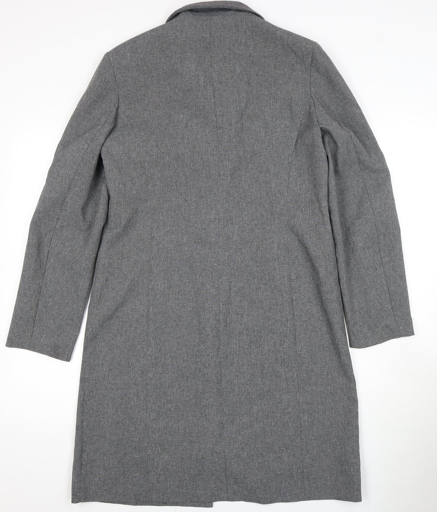 New Look Women's Grey Long Overcoat Size 12