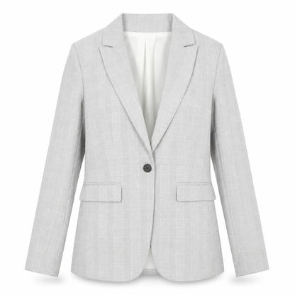 H&M Women's Grey Check Suit Jacket Size 8