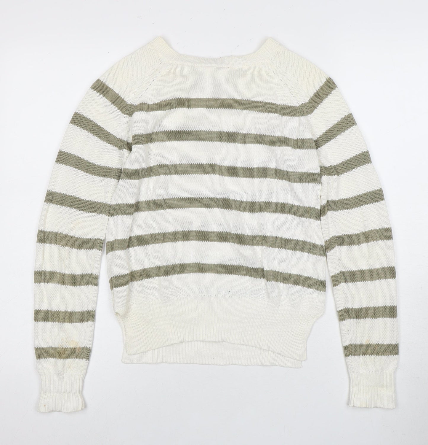 MNG Women's Multicoloured Striped Jumper, M, Bow Accent