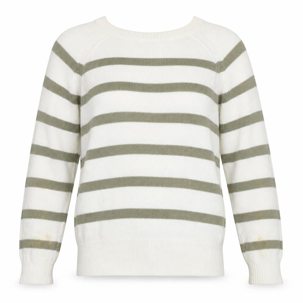 MNG Women's Multicoloured Striped Jumper, M, Bow Accent