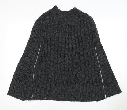 Additional front view of French Connection Grey Knit Cape Women XS