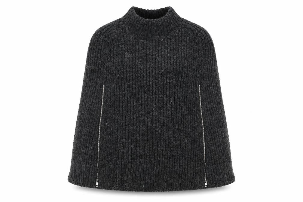 French Connection Grey Knit Cape Women XS