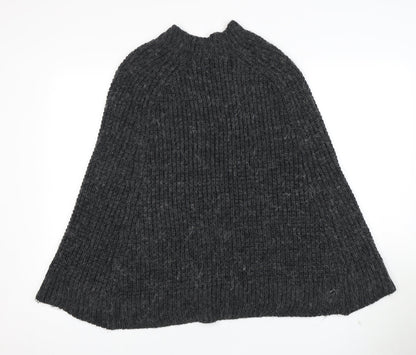 Back view of French Connection Grey Knit Cape Women XS