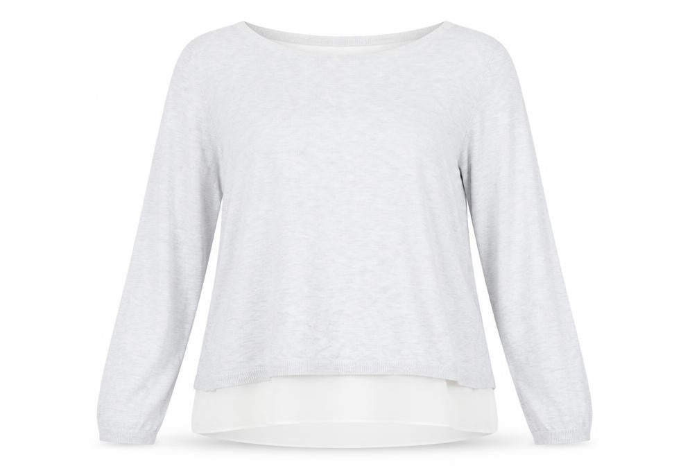 H&M Women's White Long Sleeve Knit Top, Size L