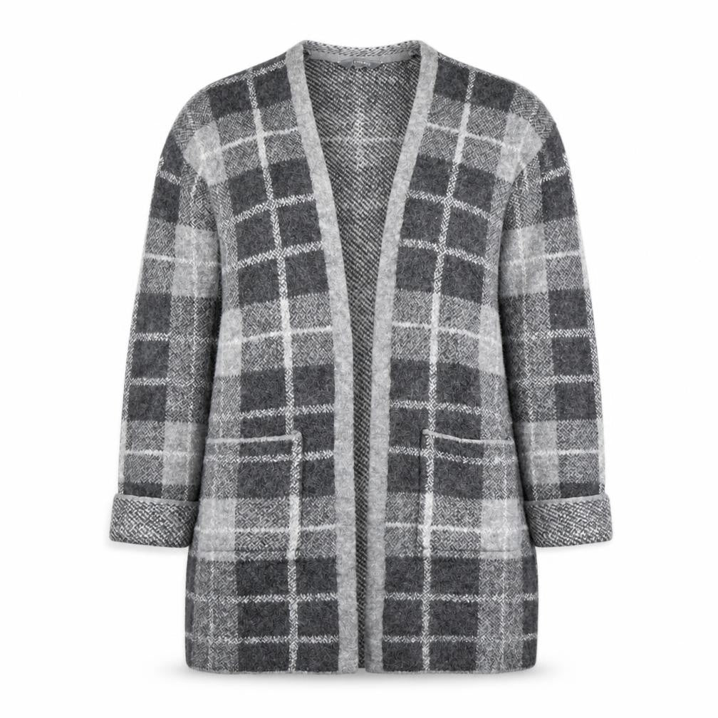 Principles Women's Grey Check Cardigan Size 14