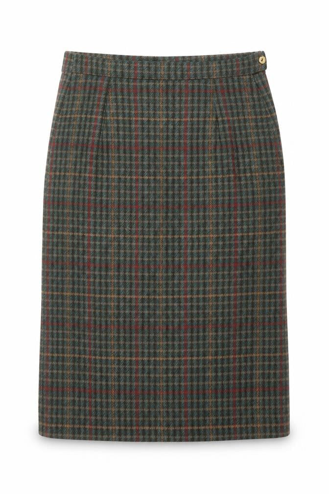 Avoca Women's Medium Check Wool Skirt