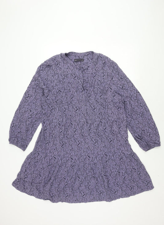 Marks and Spencer Women’s Purple Floral Dress Size 14
