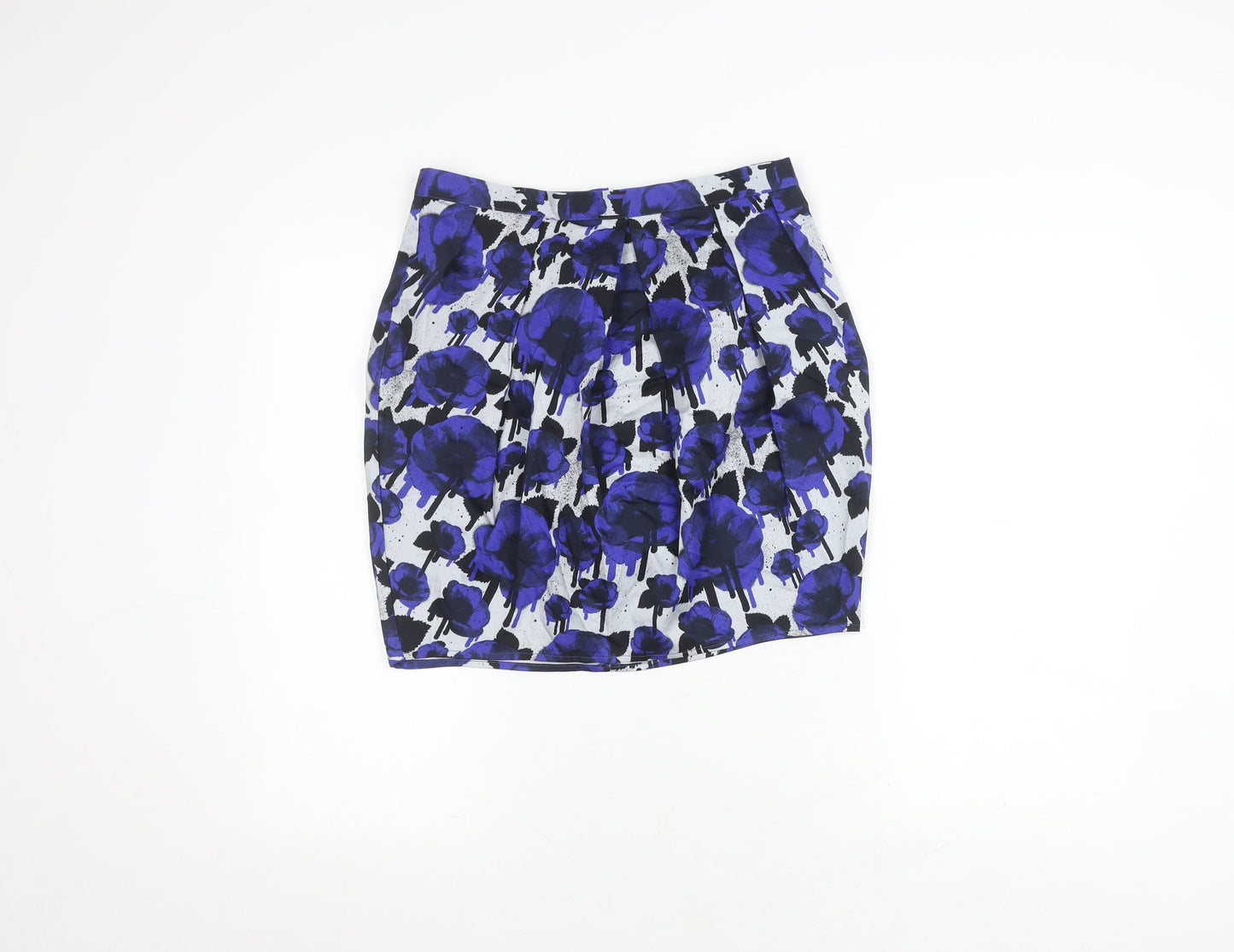 Topshop Women's Multicoloured Floral Skirt, Size 12, Knee Length