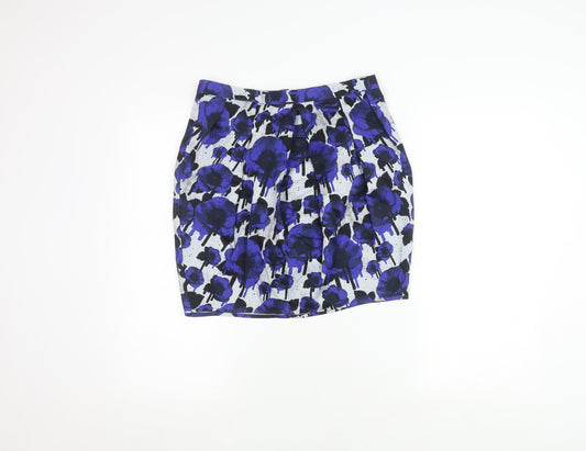 Topshop Women's Multicoloured Floral Skirt, Size 12, Knee Length